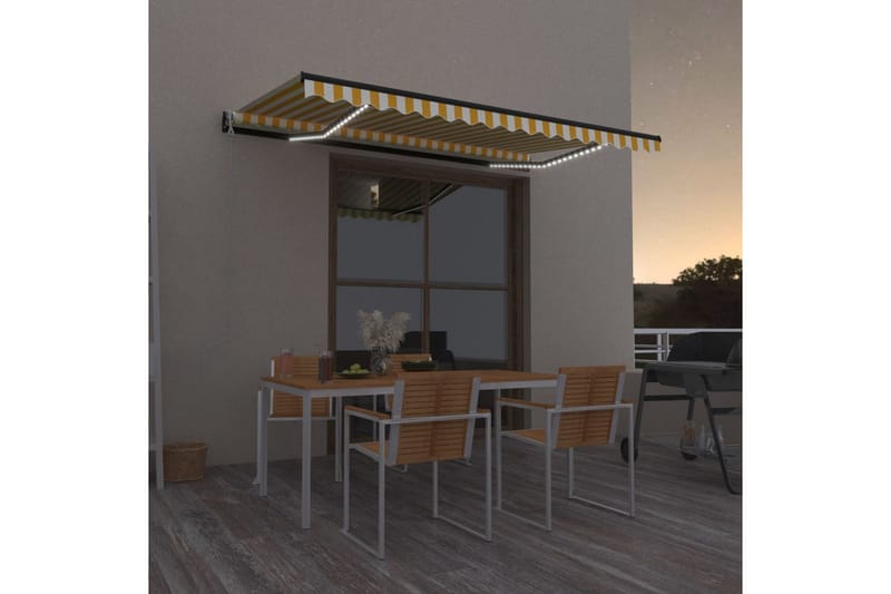 Sisäänkelattava markiisi LED/tuulisensori 450x300 cm - Puutarhakalusteet - Aurinkosuoja - Markiisi
 - Terassimarkiisi