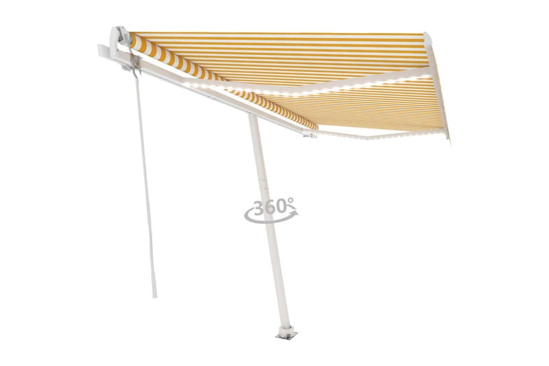 Sisäänkelattava markiisi LED/tuulisensori 450x350 cm - Keltainen - Puutarhakalusteet - Aurinkosuoja - Markiisi
 - Terassimarkiisi