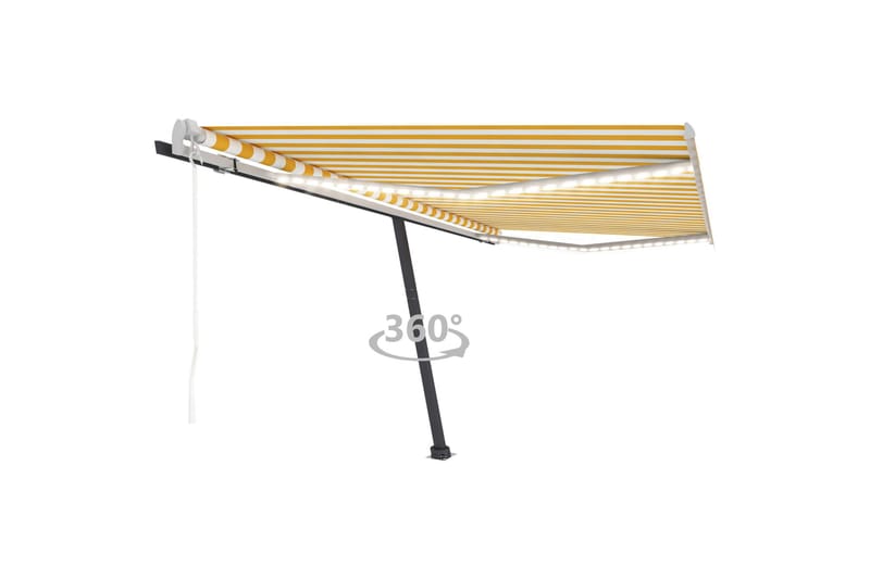 Sisäänkelattava markiisi LED/tuulisensori 450x350 cm - Keltainen - Puutarhakalusteet - Aurinkosuoja - Markiisi
 - Terassimarkiisi