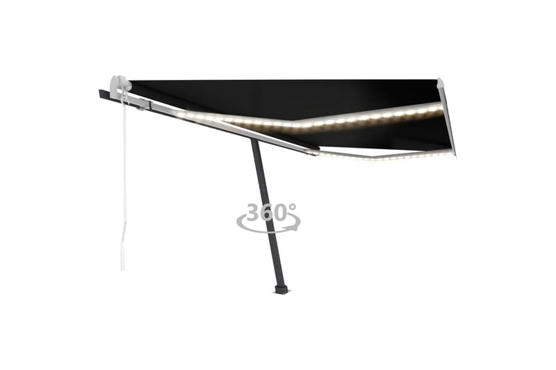 Sisäänkelattava markiisi LED/tuulisensori 450x350cm - Antrasiitti - Puutarhakalusteet - Aurinkosuoja - Markiisi
 - Terassimarkiisi