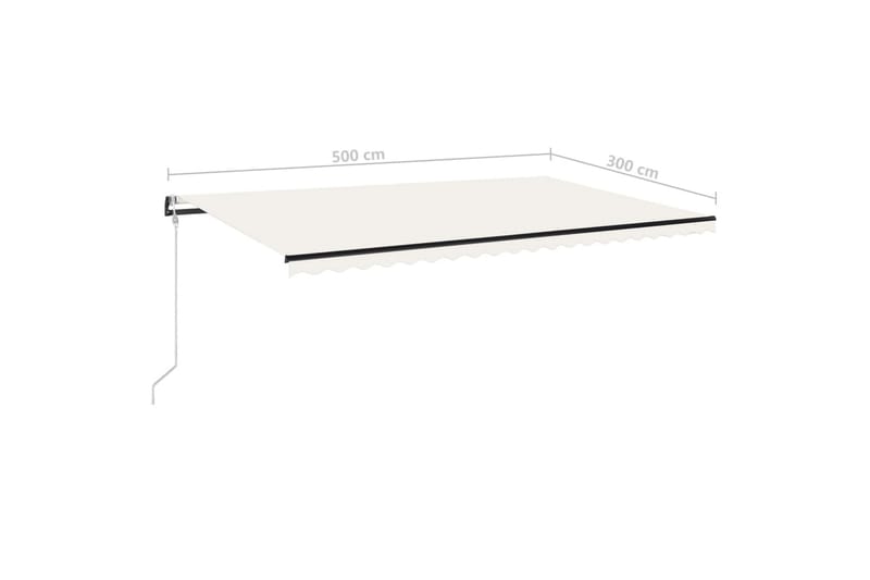Sisäänkelattava markiisi LED/tuulisensori 500x300 cm kerma - Puutarhakalusteet - Aurinkosuoja - Markiisi
 - Terassimarkiisi
