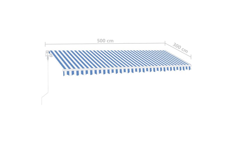 Sisäänkelattava markiisi LED/tuulisensori 500x300 cm - Sininen - Terassimarkiisi - Markiisi
 - Parvekemarkiisi - Ikkunatarvikkeet