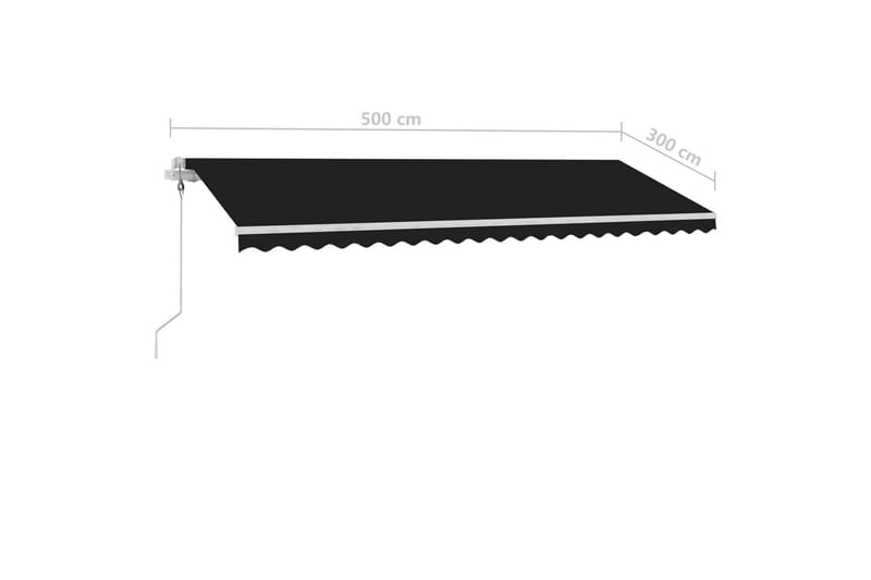 Sisäänkelattava markiisi LED/tuulisensori 500x300cm - Antrasiitti - Puutarhakalusteet - Aurinkosuoja - Markiisi
 - Terassimarkiisi
