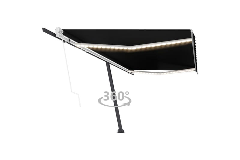 Sisäänkelattava markiisi LED/tuulisensori 500x300cm - Antrasiitti - Puutarhakalusteet - Aurinkosuoja - Markiisi
 - Terassimarkiisi