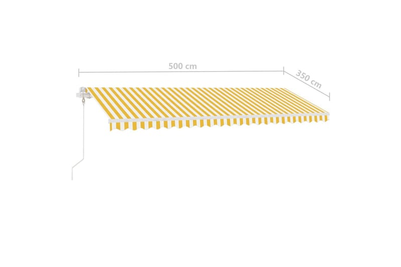Sisäänkelattava markiisi LED/tuulisensori 500x350 cm - Keltainen - Puutarhakalusteet - Aurinkosuoja - Markiisi
 - Terassimarkiisi