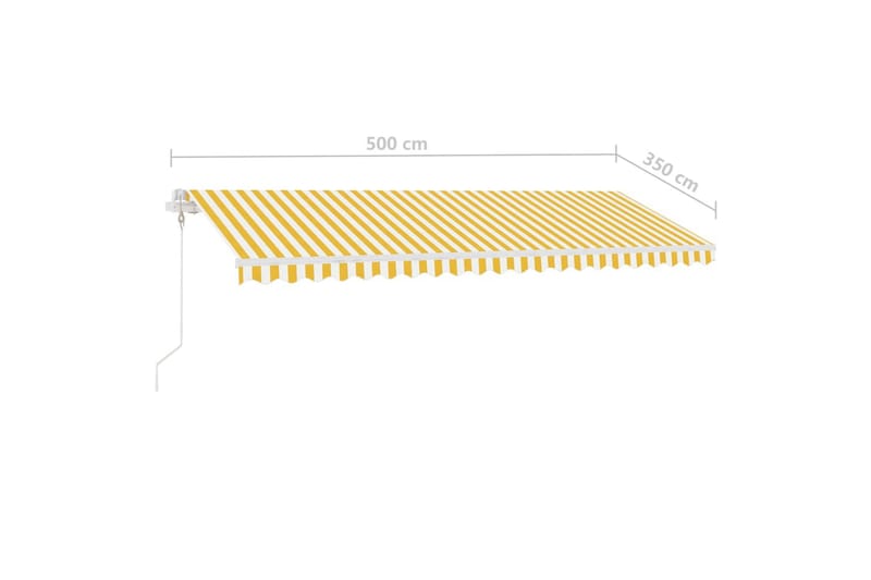 Sisäänkelattava markiisi LED/tuulisensori 500x350 cm - Keltainen - Terassimarkiisi - Markiisi
 - Parvekemarkiisi - Ikkunatarvikkeet