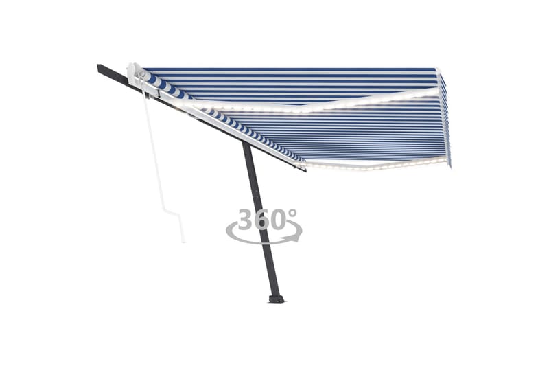 Sisäänkelattava markiisi LED/tuulisensori 500x350 cm - Sininen - Puutarhakalusteet - Aurinkosuoja - Markiisi
 - Terassimarkiisi