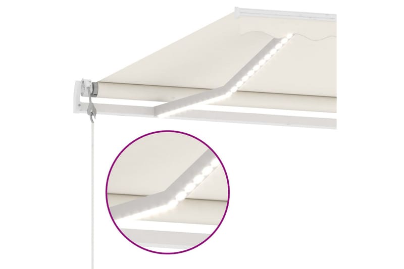 Sisäänkelattava markiisi LED/tuulisensori 500x350cm kerma - Kerma - Puutarhakalusteet - Aurinkosuoja - Markiisi
 - Terassimarkiisi