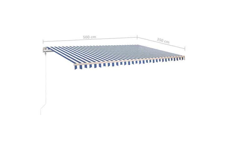Sisäänkelattava markiisi LED/tuulisensori 500x350cm sini - Terassimarkiisi - Markiisi
 - Parvekemarkiisi - Ikkunatarvikkeet