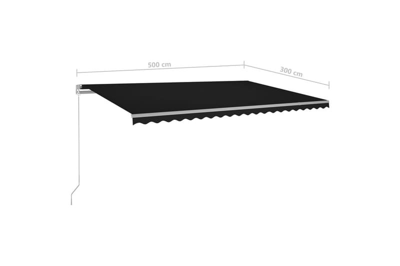 Sisäänkelattava markiisi LED/tuulisensori 5x3 m antrasiitti - Puutarhakalusteet - Aurinkosuoja - Markiisi
 - Terassimarkiisi