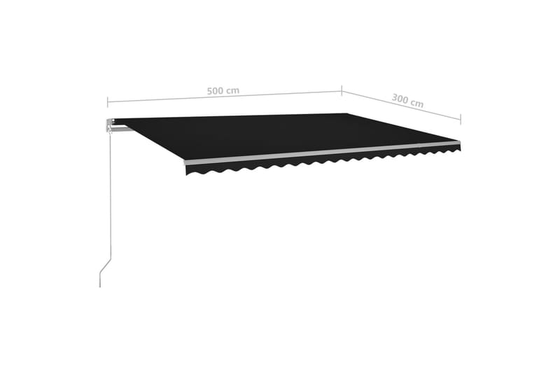 Sisäänkelattava markiisi LED/tuulisensori 5x3 m antrasiitti - Terassimarkiisi - Markiisi
 - Parvekemarkiisi - Ikkunatarvikkeet