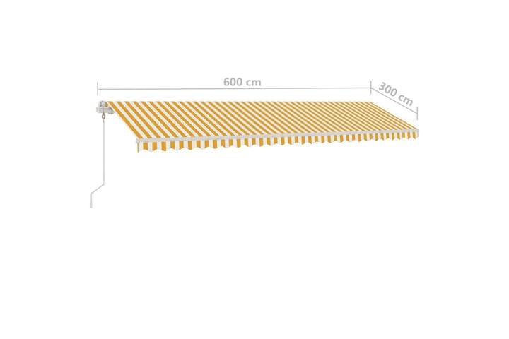 Sisäänkelattava markiisi LED/tuulisensori 600x300 cm - Keltainen - Terassimarkiisi - Markiisi
 - Parvekemarkiisi - Ikkunatarvikkeet