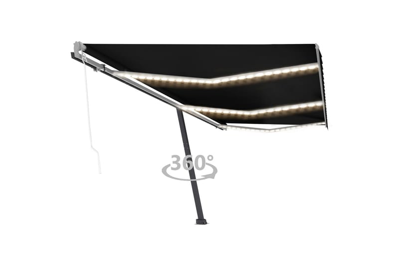 Sisäänkelattava markiisi LED/tuulisensori 600x300cm - Antrasiitti - Puutarhakalusteet - Aurinkosuoja - Markiisi
 - Terassimarkiisi