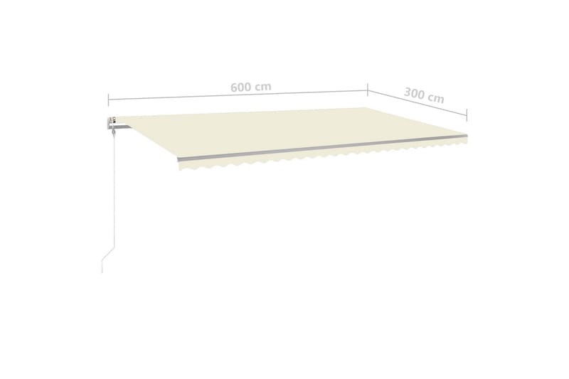 Sisäänkelattava markiisi LED/tuulisensori 600x300cm kerma - Puutarhakalusteet - Aurinkosuoja - Markiisi
 - Terassimarkiisi