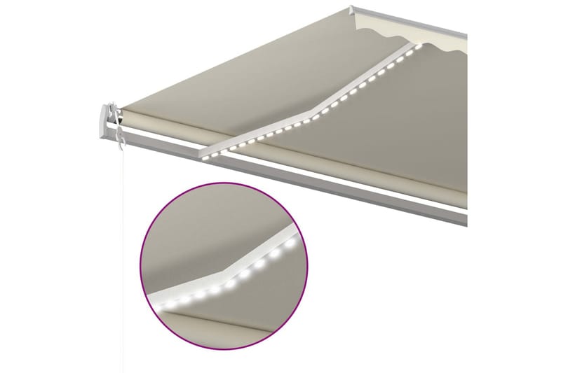 Sisäänkelattava markiisi LED/tuulisensori 600x300cm kerma - Puutarhakalusteet - Aurinkosuoja - Markiisi
 - Terassimarkiisi