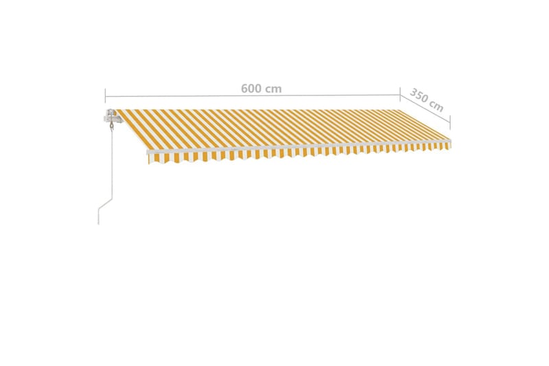 Sisäänkelattava markiisi LED/tuulisensori 600x350 cm - Keltainen - Puutarhakalusteet - Aurinkosuoja - Markiisi
 - Terassimarkiisi