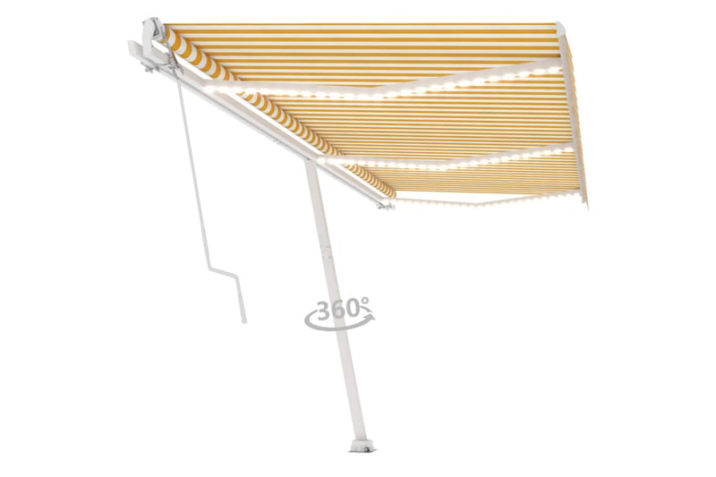 Sisäänkelattava markiisi LED/tuulisensori 600x350 cm - Keltainen - Puutarhakalusteet - Aurinkosuoja - Markiisi
 - Terassimarkiisi