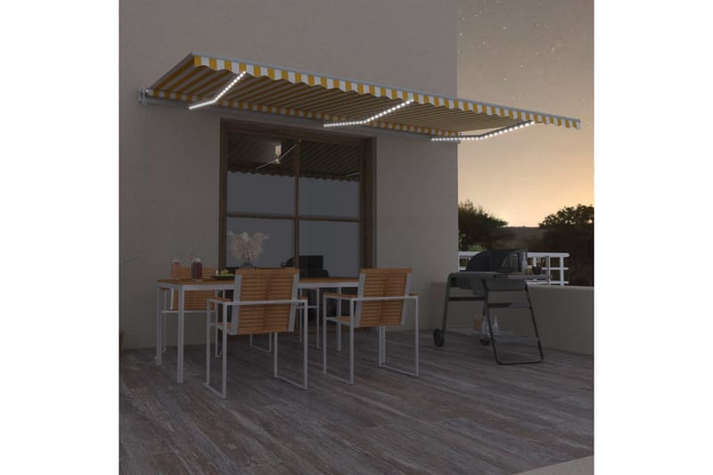 Sisäänkelattava markiisi LED/tuulisensori 600x350 cm - Puutarhakalusteet - Aurinkosuoja - Markiisi
 - Terassimarkiisi