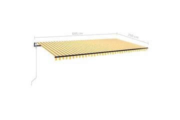 Sisäänkelattava markiisi LED/tuulisensori 600x350 cm - Puutarhakalusteet - Aurinkosuoja - Markiisi
 - Terassimarkiisi
