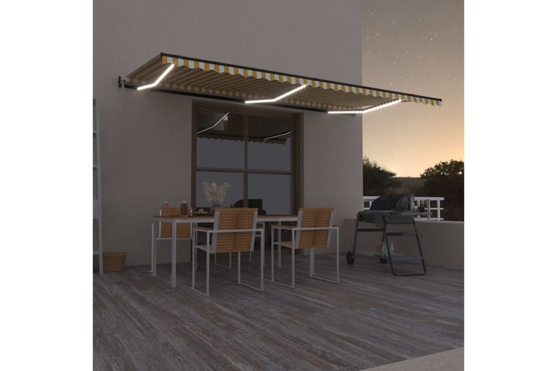 Sisäänkelattava markiisi LED/tuulisensori 600x350 cm - Puutarhakalusteet - Aurinkosuoja - Markiisi
 - Terassimarkiisi