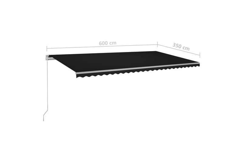 Sisäänkelattava markiisi LED/tuulisensori 6x3,5 m - Antrasiitti - Puutarhakalusteet - Aurinkosuoja - Markiisi
 - Terassimarkiisi