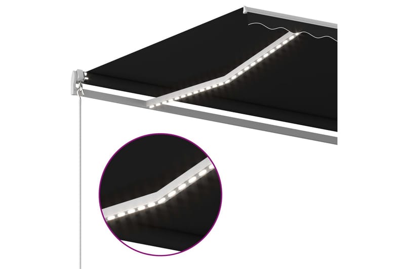 Sisäänkelattava markiisi LED/tuulisensori 6x3 m antrasiitti - Antrasiitti - Puutarhakalusteet - Aurinkosuoja - Markiisi
 - Terassimarkiisi