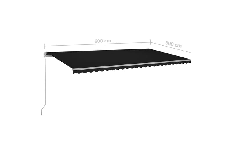 Sisäänkelattava markiisi LED/tuulisensori 6x3 m antrasiitti - Antrasiitti - Puutarhakalusteet - Aurinkosuoja - Markiisi
 - Terassimarkiisi