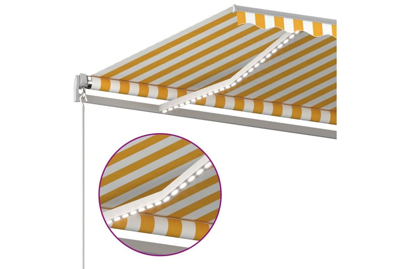 Sisäänkelattava markiisi LED/tuulisensori 6x3 m - Keltainen - Puutarhakalusteet - Aurinkosuoja - Markiisi
 - Terassimarkiisi