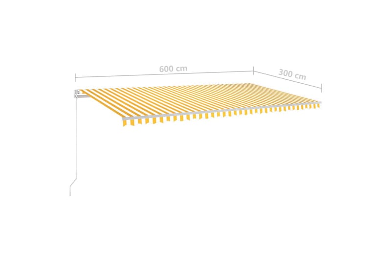 Sisäänkelattava markiisi LED/tuulisensori 6x3 m - Keltainen - Puutarhakalusteet - Aurinkosuoja - Markiisi
 - Terassimarkiisi