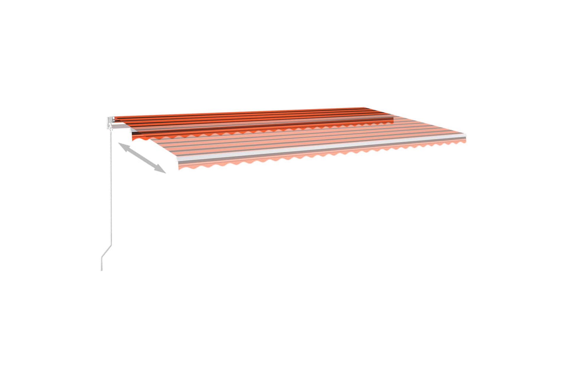 Sisäänkelattava markiisi LED/tuulisensori 6x3 m - Oranssi - Puutarhakalusteet - Aurinkosuoja - Markiisi
 - Terassimarkiisi