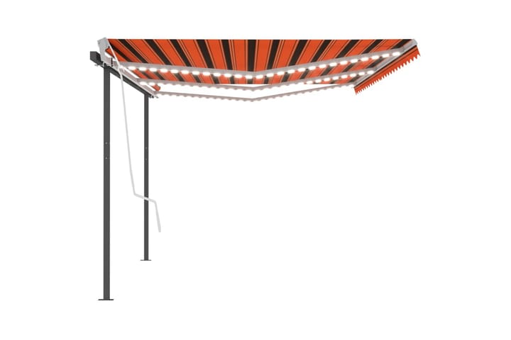 Sisäänkelattava markiisi LED/tuulisensori 6x3 m oranssiruske - Terassimarkiisi - Markiisi
 - Parvekemarkiisi - Ikkunatarvikkeet