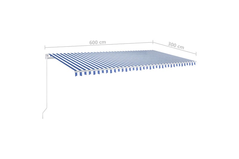 Sisäänkelattava markiisi LED/tuulisensori 6x3 m - Sininen - Puutarhakalusteet - Aurinkosuoja - Markiisi
 - Terassimarkiisi