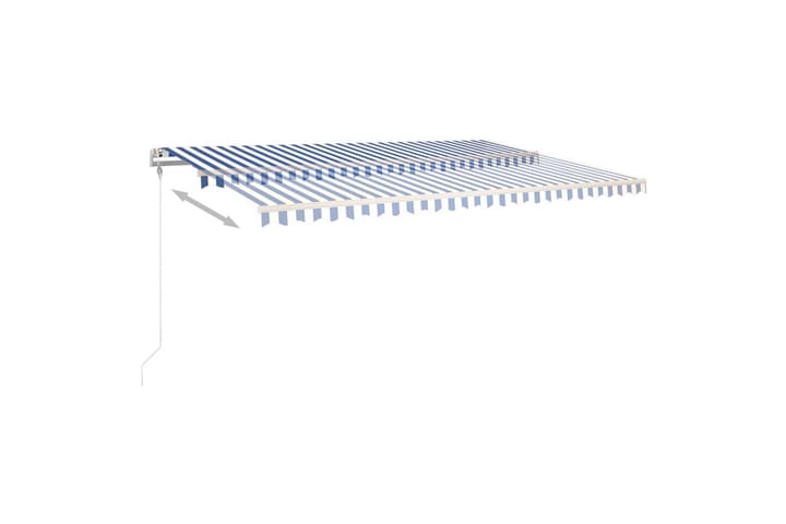 Sisäänkelattava markiisi LED/tuulisensori 6x3 m sinivalkoine - Terassimarkiisi - Markiisi
 - Parvekemarkiisi - Ikkunatarvikkeet