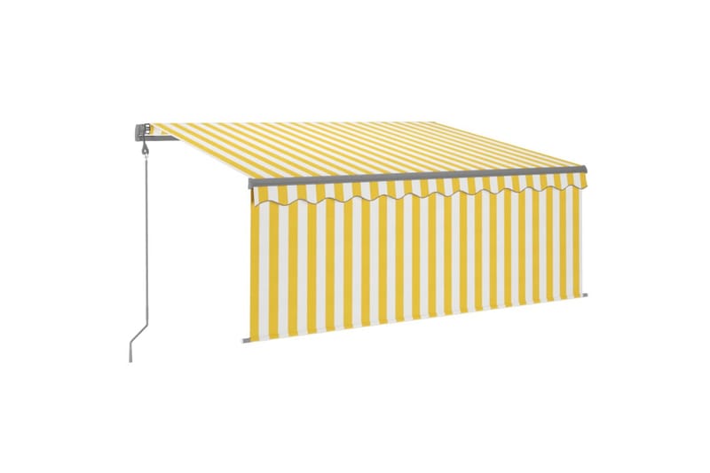 Sisäänkelattava markiisi verho/LED/tuulisens 3x2,5 m - Keltainen - Puutarhakalusteet - Aurinkosuoja - Markiisi