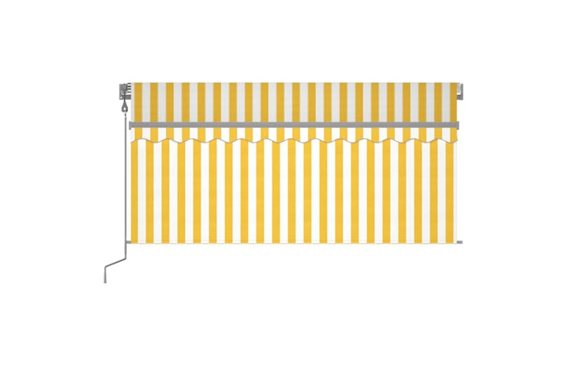 Sisäänkelattava markiisi verho/LED/tuulisens 3x2,5 m - Keltainen - Puutarhakalusteet - Aurinkosuoja - Markiisi