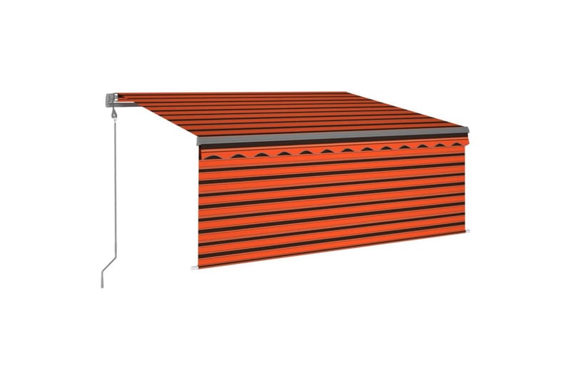Sisäänkelattava markiisi verho/LED/tuulisens 3x2,5m - Oranssi - Puutarhakalusteet - Aurinkosuoja - Markiisi