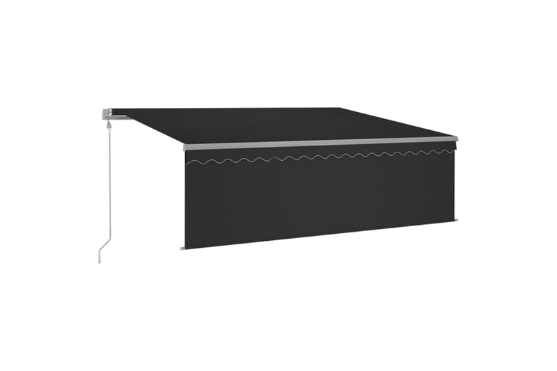 Sisäänkelattava markiisi verho/LED/tuulisens 4x3 m - Antrasiitti - Puutarhakalusteet - Aurinkosuoja - Markiisi