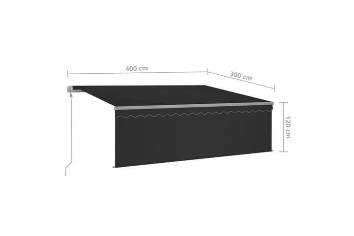 Sisäänkelattava markiisi verho/LED/tuulisens 4x3 m - Antrasiitti - Markiisi
 - Ikkunamarkiisi - Ikkunatarvikkeet