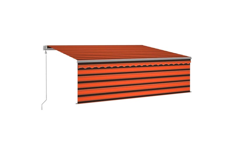Sisäänkelattava markiisi verho/LED/tuulisens 4x3 m - Oranssi - Puutarhakalusteet - Aurinkosuoja - Markiisi