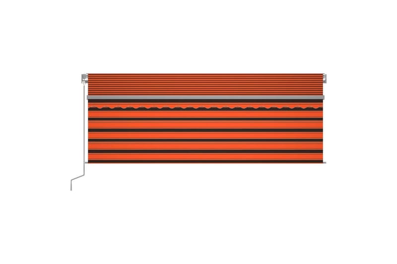 Sisäänkelattava markiisi verho/LED/tuulisens 4x3 m - Oranssi - Puutarhakalusteet - Aurinkosuoja - Markiisi