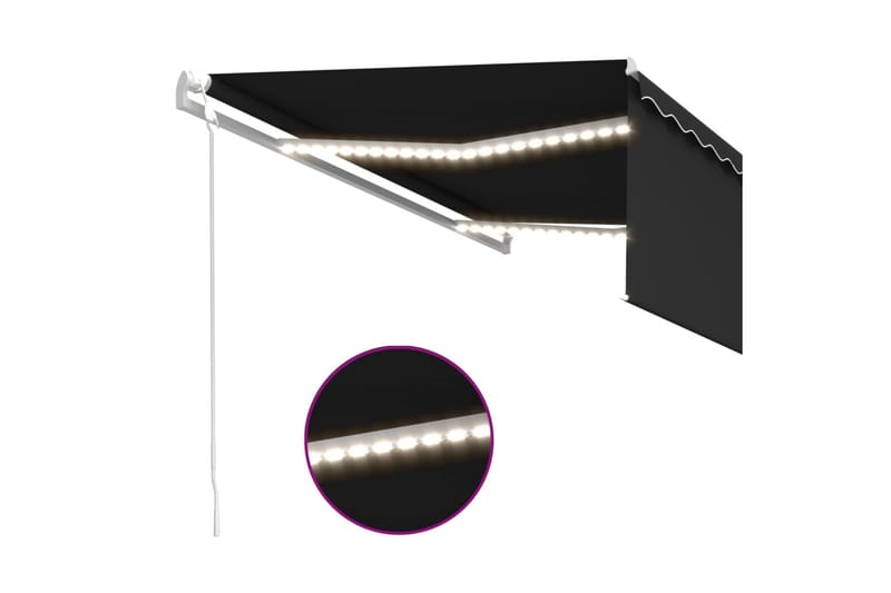 Sisäänkelattava markiisi verho/LED/tuulisens 4x3 m - Puutarhakalusteet - Aurinkosuoja - Markiisi