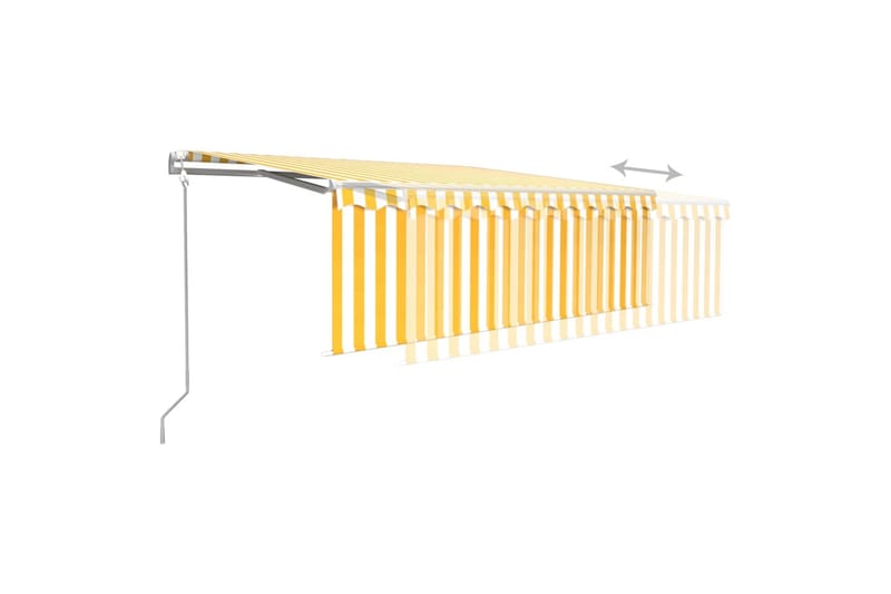Sisäänkelattava markiisi verho/LED/tuulisens. 4x3 m - Puutarhakalusteet - Aurinkosuoja - Markiisi