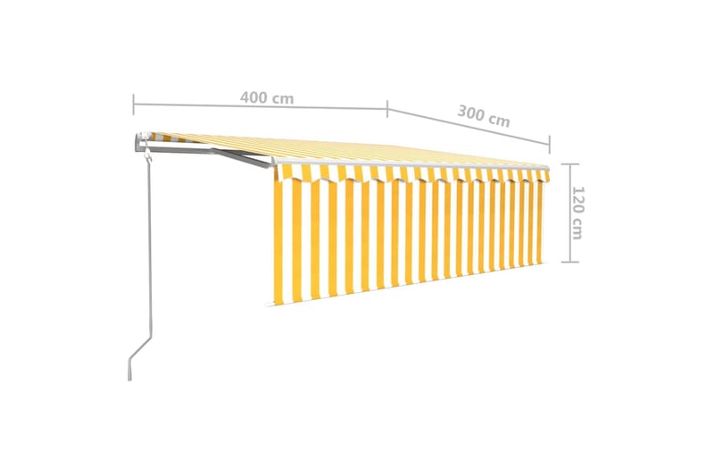 Sisäänkelattava markiisi verho/LED/tuulisens. 4x3 m - Puutarhakalusteet - Aurinkosuoja - Markiisi