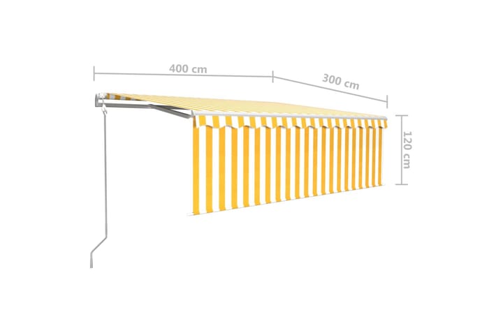 Sisäänkelattava markiisi verho/LED/tuulisens. 4x3 m - Markiisi
 - Ikkunamarkiisi - Ikkunatarvikkeet
