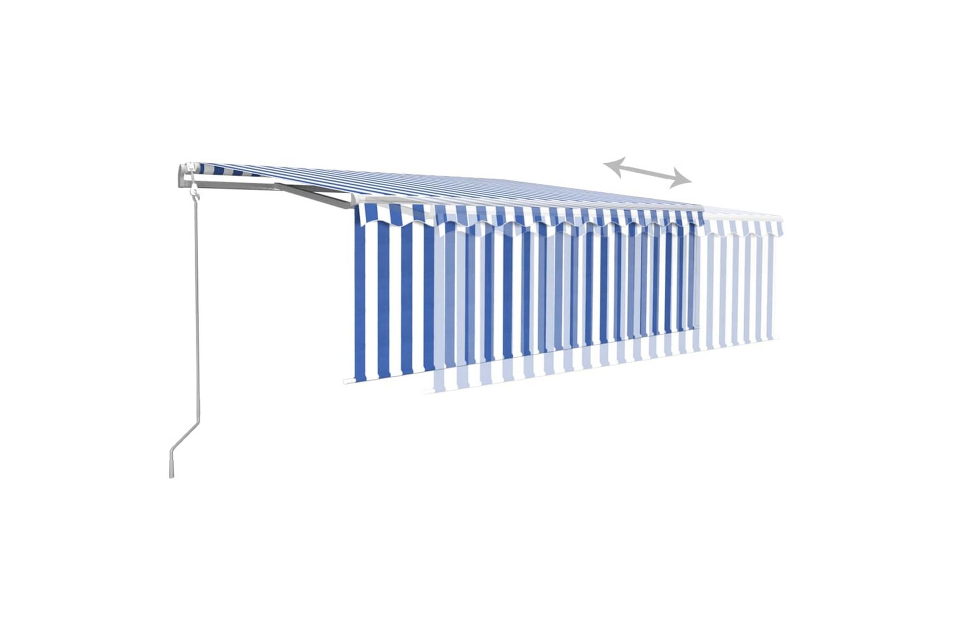 Sisäänkelattava markiisi verho/LED/tuulisens. 4x3 m - Puutarhakalusteet - Aurinkosuoja - Markiisi