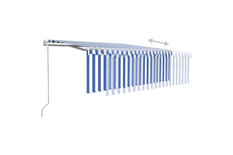 Sisäänkelattava markiisi verho/LED/tuulisens. 4x3 m - Puutarhakalusteet - Aurinkosuoja - Markiisi