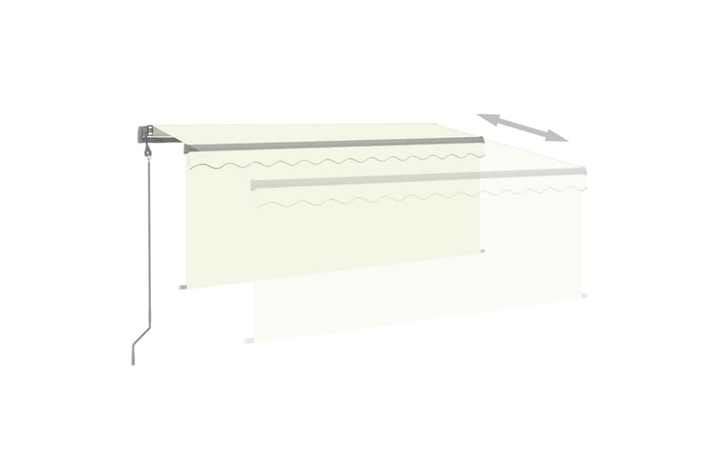 Sisäänkelattava markiisi verho/LED/tuulisensori 3x2,5 m - Kerma - Puutarhakalusteet - Aurinkosuoja - Markiisi