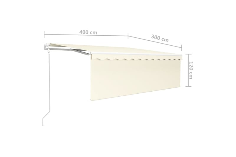 Sisäänkelattava markiisi verho/LED/tuulisensori 4x3 m kerma - Puutarhakalusteet - Aurinkosuoja - Markiisi