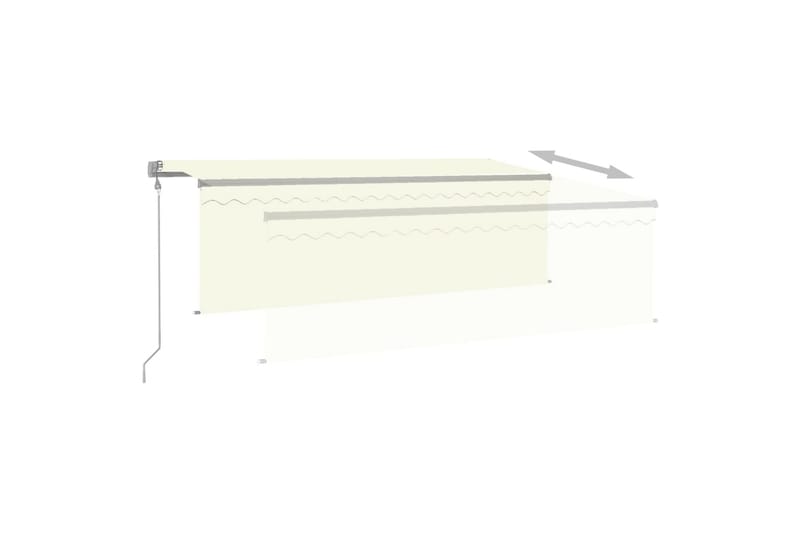 Sisäänkelattava markiisi verho/LED/tuulisensori 4x3 m - Kerma - Puutarhakalusteet - Aurinkosuoja - Markiisi