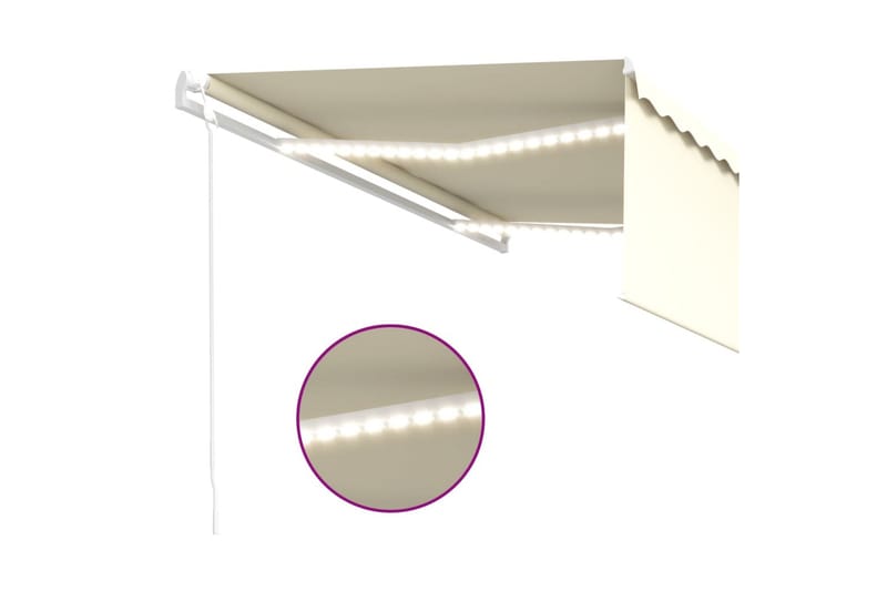 Sisäänkelattava markiisi verho/LED/tuulisensori 4x3 m kerma - Puutarhakalusteet - Aurinkosuoja - Markiisi